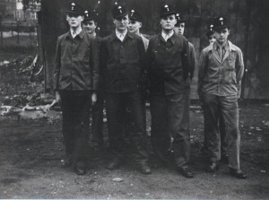 Gruppenfoto ca. 1957, v. l. n. r.: Bruno Wagener, Paul Schäfer, Paul Reinschmidt, Erhard Schneider, Paul Wagener, Berthold Heitze, Hubert Schneider, Gerhard Brucksch